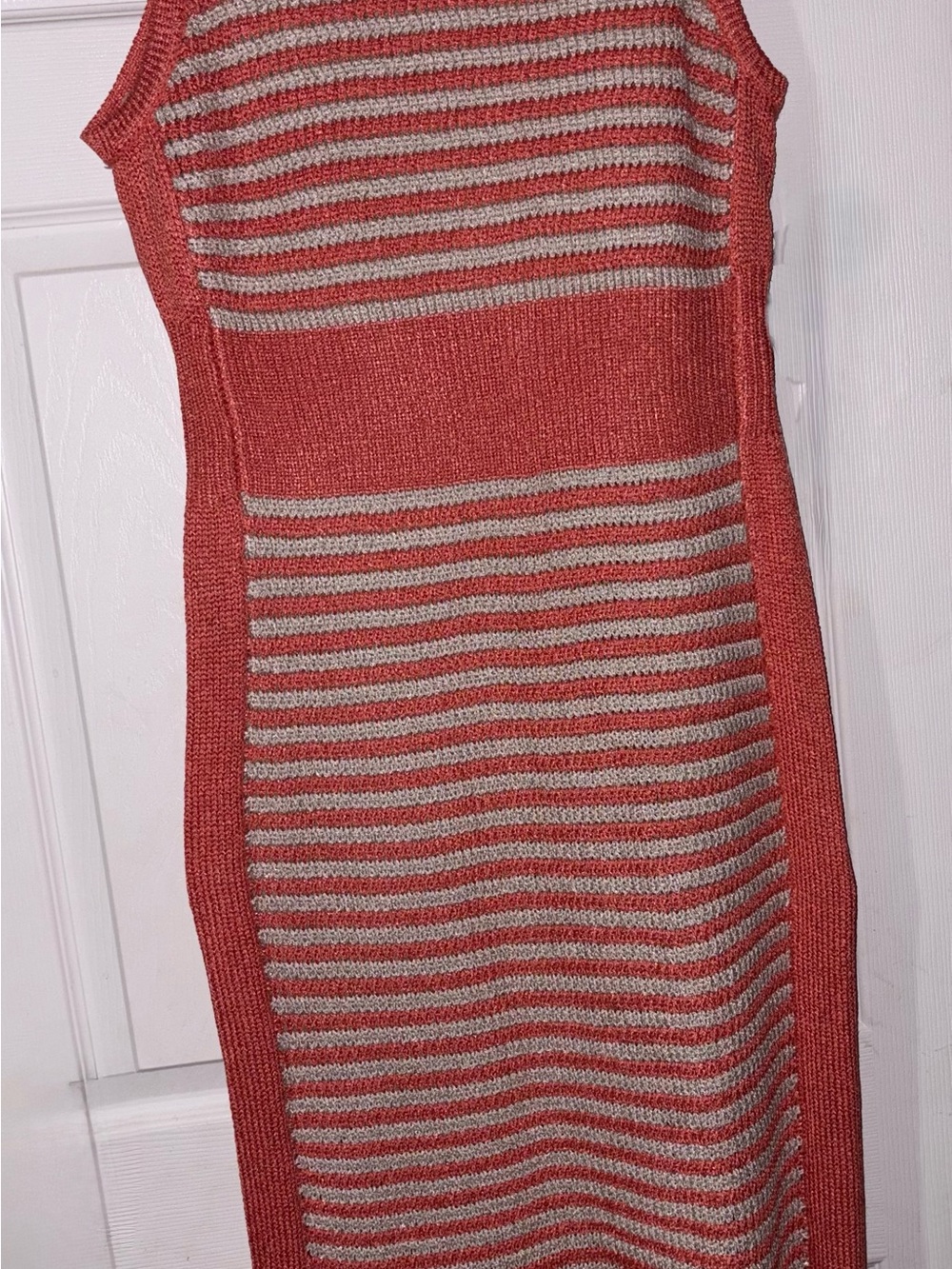 NWT Eva Mendes NY & Company Coral Stripe Knit Sweater Dress XL